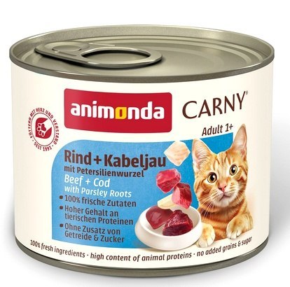 Animonda Carny Adult Wołowina, Dorsz + Korzeń pietruszki puszka 200g