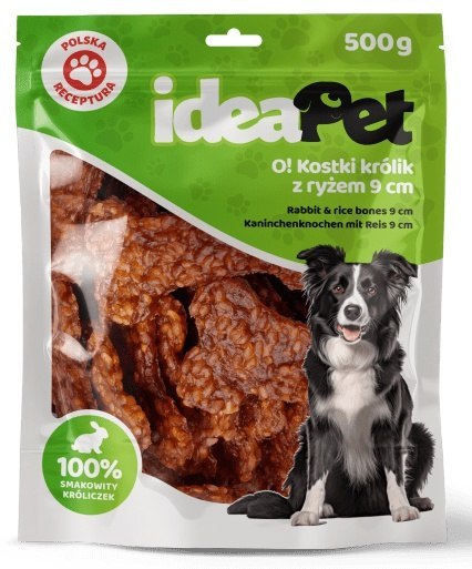 IdeaPet Kostki królik z ryżem 9cm 500g