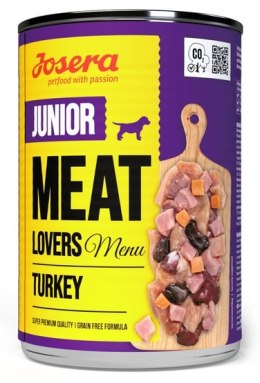 Josera Pies Meat Lovers Menu Junior Indyk puszka 400g