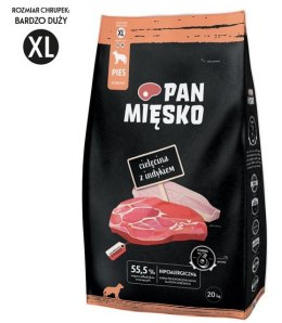 Pan Mięsko Karma sucha dla psa - cielęcina i indyk chrupki XL 3kg