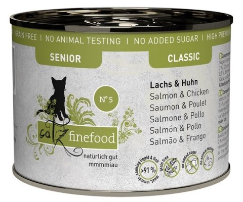 Catz Finefood Classic Senior Kurczak i łosoś (Senior N.05) puszka 200g