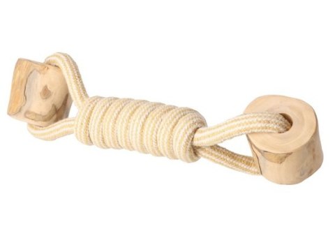 Dingo Psia-Kawka Gryzak z drewna kawowego sznurowy hantel 27cm