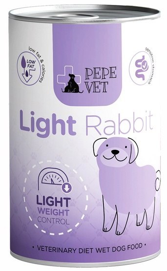 Paka Zwierzaka PEPE VET Light Rabbit puszka 400g